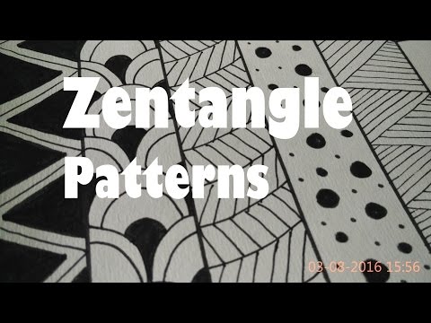 How To Draw Easy Zentangle Art Patterns For Beginners, Easy Tutorial Doodle Drawing Step By Step 1-5