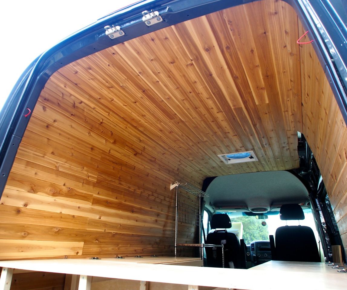 Cedar Paneling for Van Interior