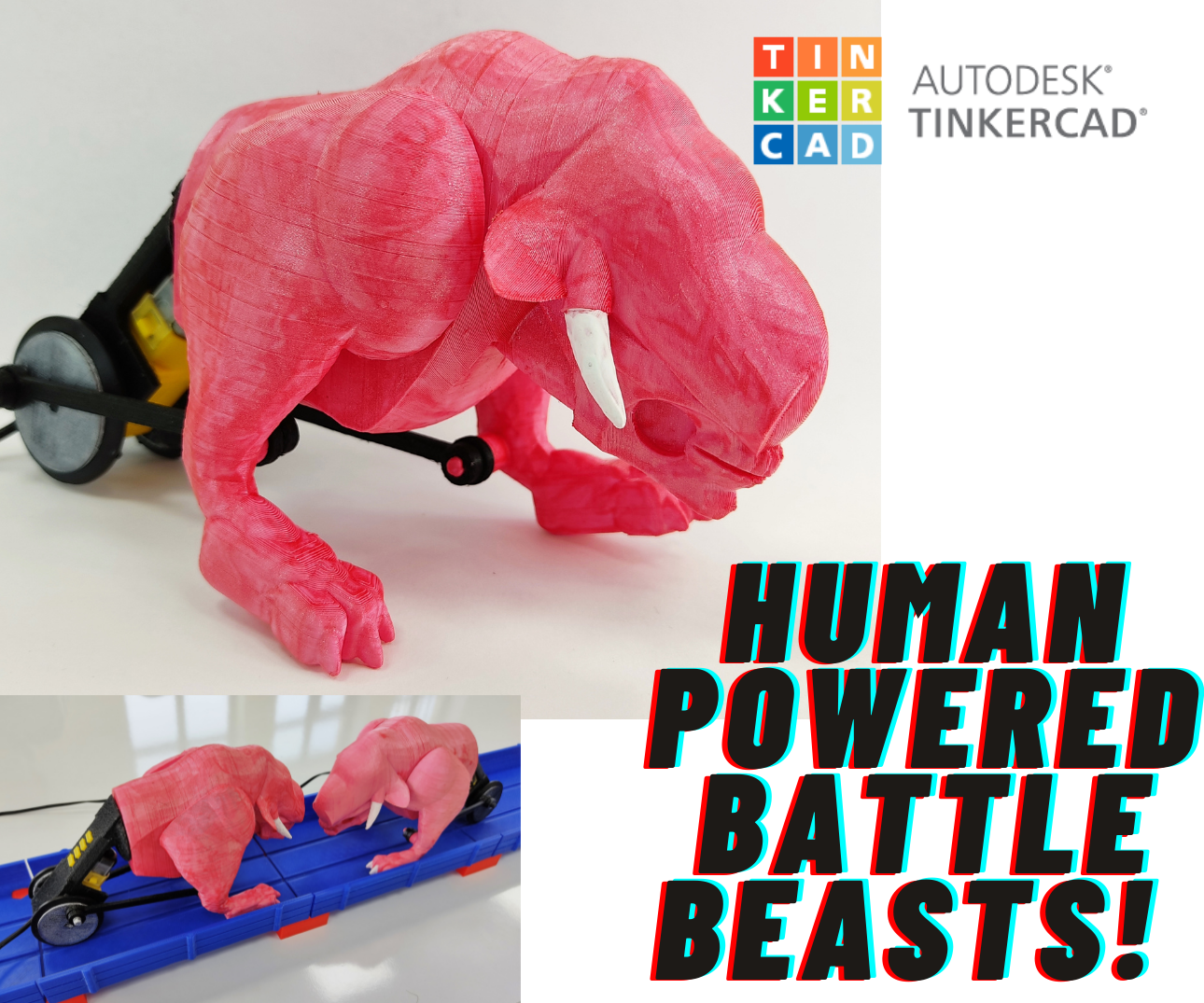 Tinkercad Robotics for School: Human-Powered Battle Beasts!