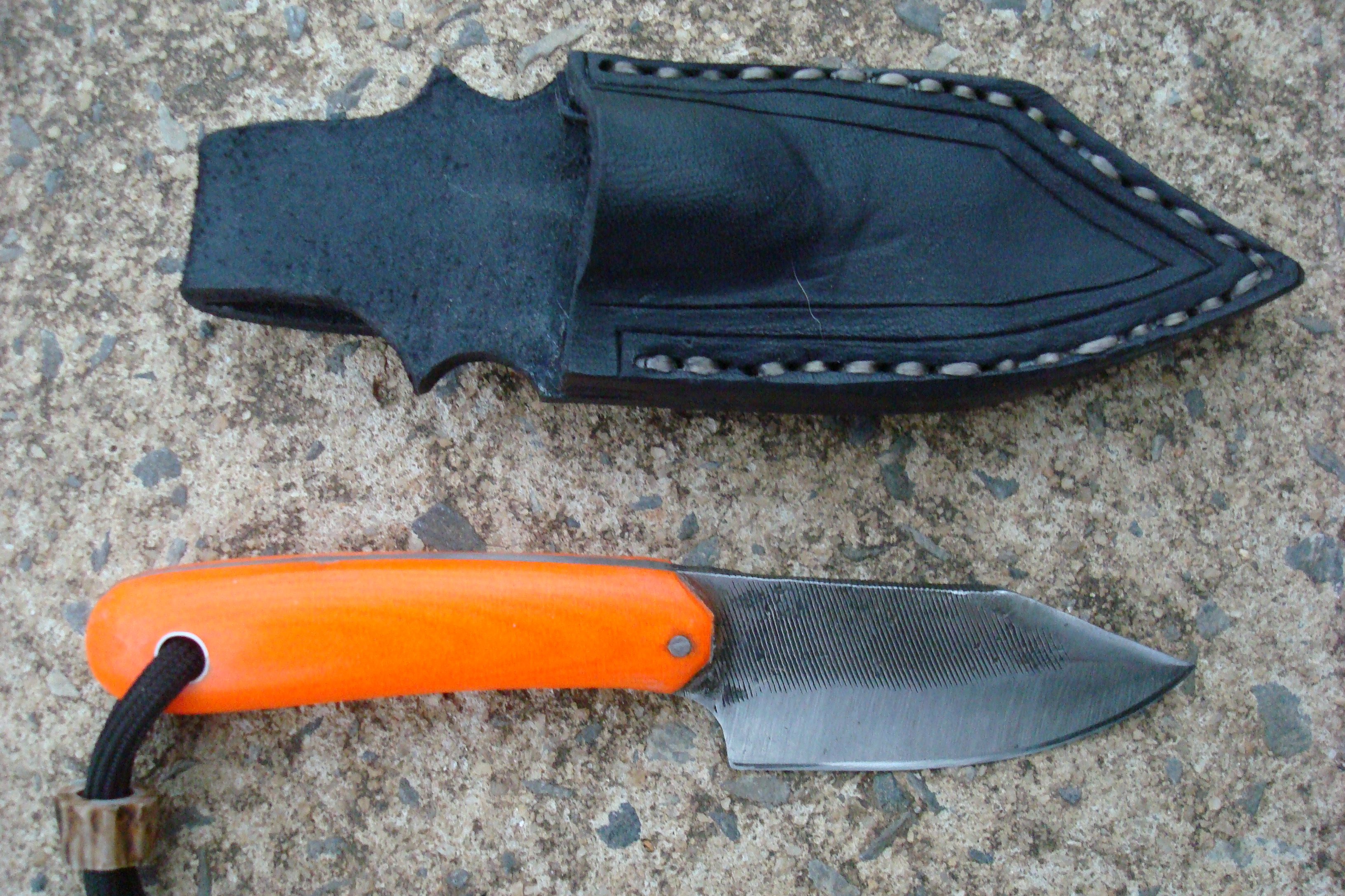 Orange Handled Hunting Knife