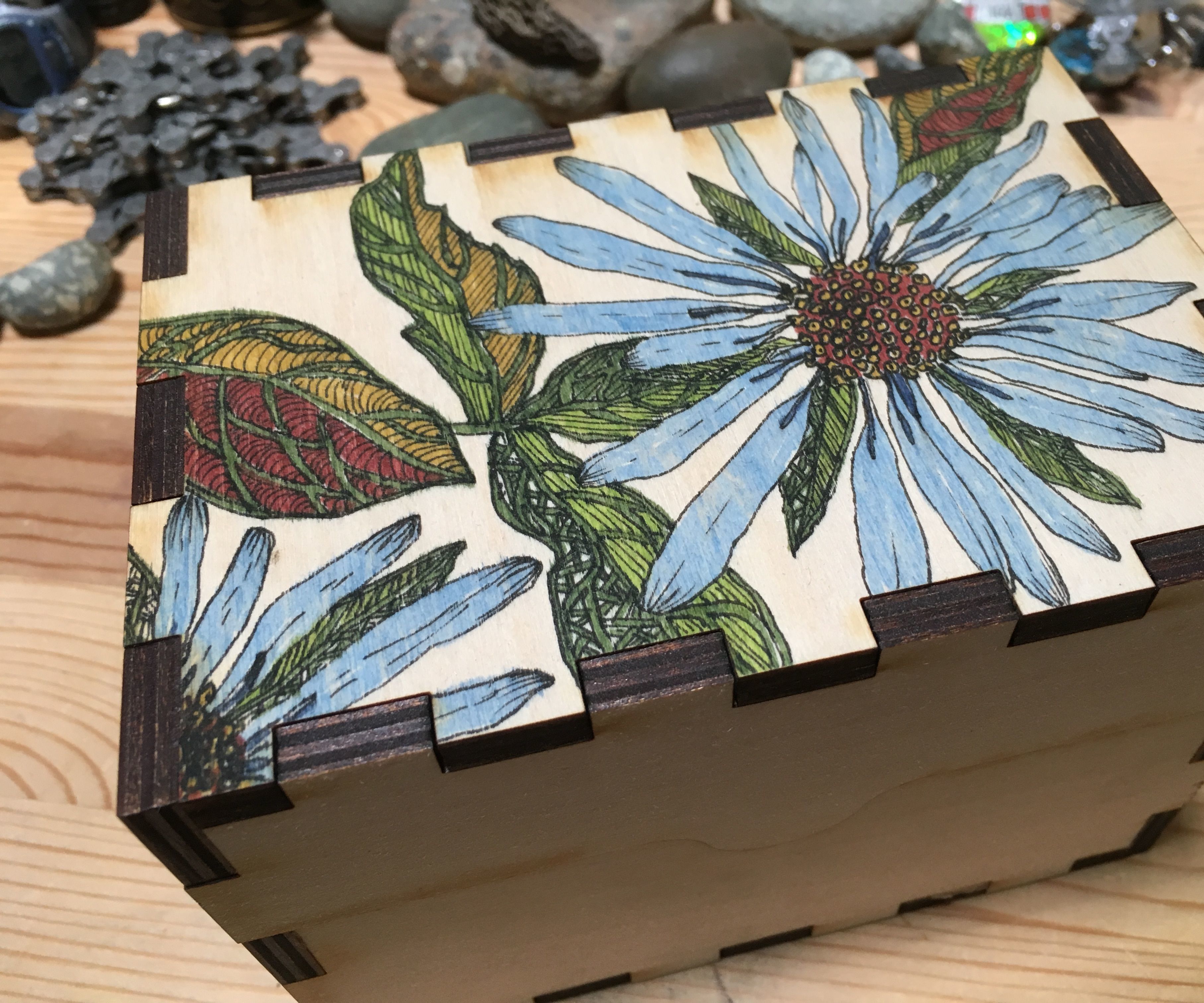 Wildflower Inked Recipe Box