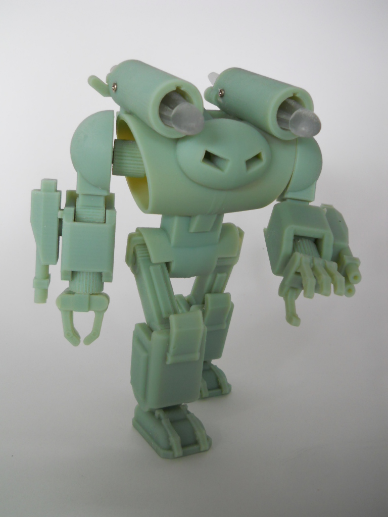 123D Design Fully Articulated Battle Robot Action Figure